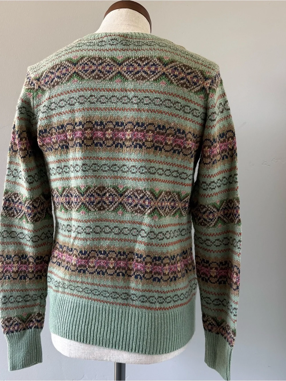 Polo Ralph Lauren Mint Green Fair Isle V-Neck Sweater, L boys (XS men)